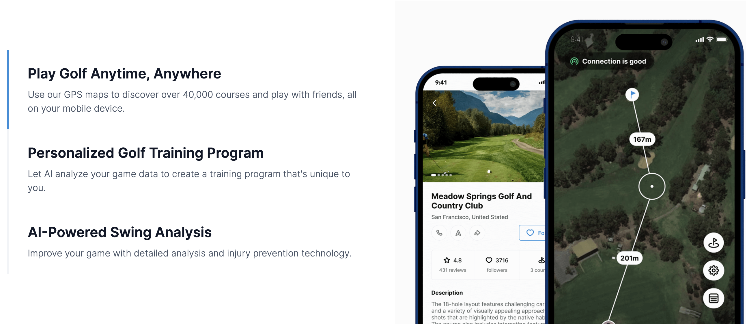 Albatros Golf App interface
