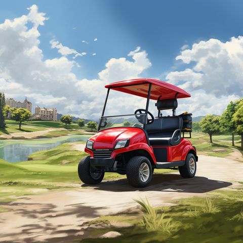 the red golf cart of Albatros Golf APP